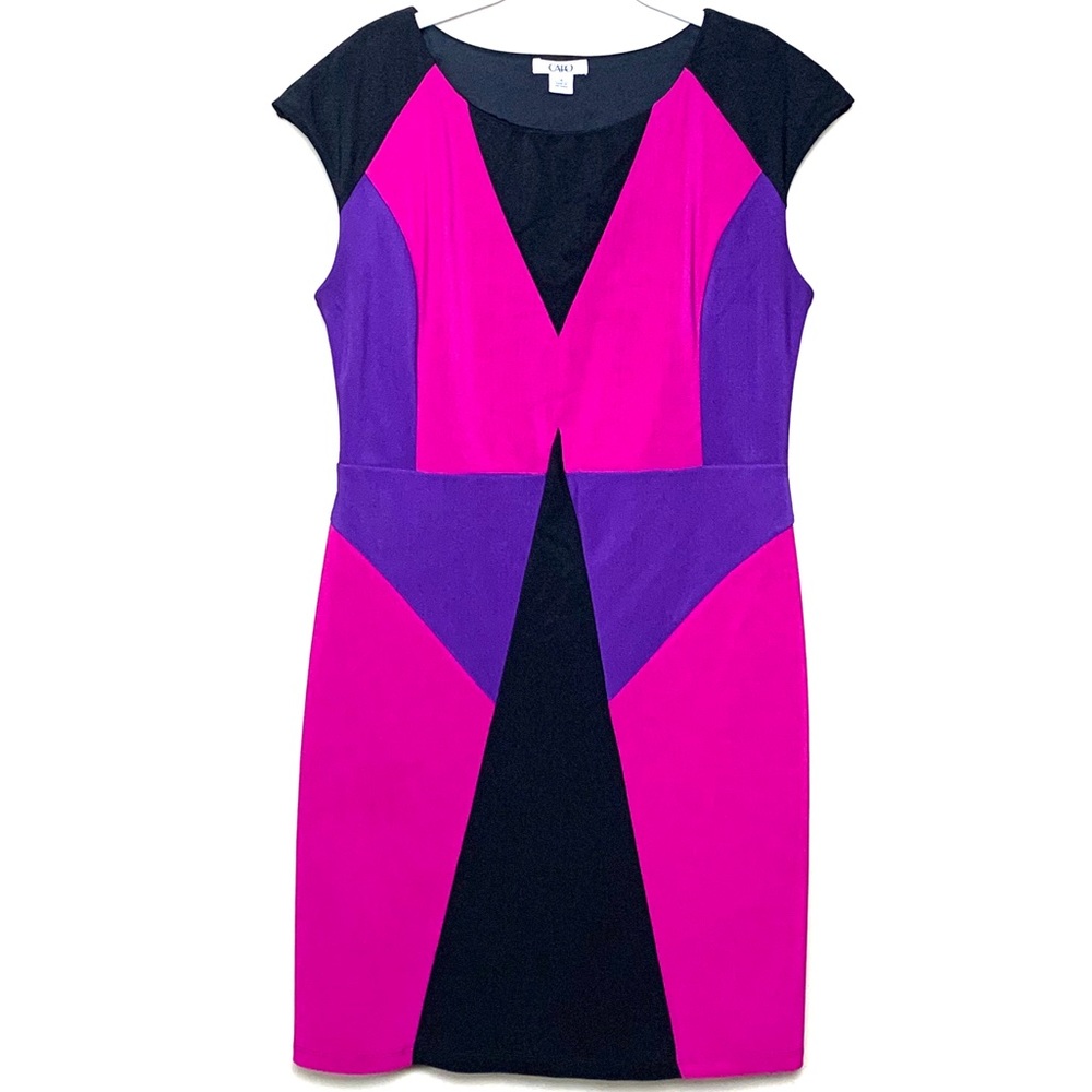 Color Block Dress / Pink & Purple / Size 14